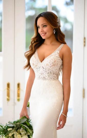 Stella York Samantha 6928 #2 (IV-PL) Ivory Gown with Porcelain Tulle Plunge thumbnail