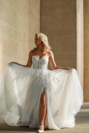 Essense Daffodil Dress Only D3787 #11 (IV-RUM) IVORY LACE TULLE AND ROYAL ORGANZA OVER RUM GOWN thumbnail