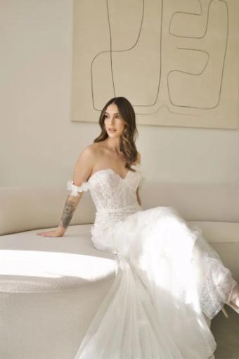 Martina Liana Como 1612 #6 (IVIV-PL) Ivory Lace & Tulle over Ivory Gown w Porcelain Tulle Illusion thumbnail