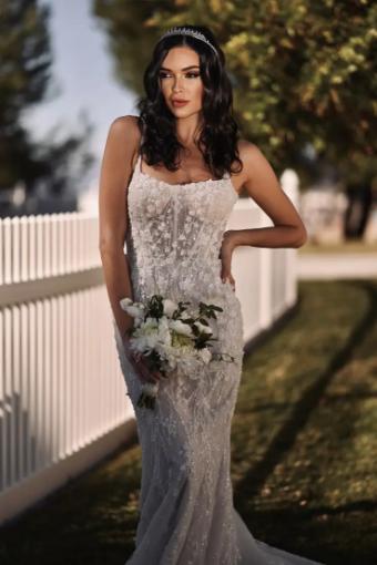 Martina Liana Mykonos 1510 #7 (IV-RUM) Ivory Lace and Tulle over Rum Gown thumbnail