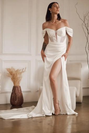 Martina Liana Littleton 1740IV12 #0 default (IV-PL) Ivory Gown w Porcelain Tulle Plunge thumbnail