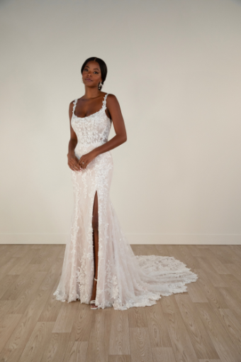 Stella York Sammy 7941CQ11 #4 (IVBC-PL) IVORY LACE OVER BISCOTTI GOWN W PORCELAIN TULLE ILLUSION thumbnail